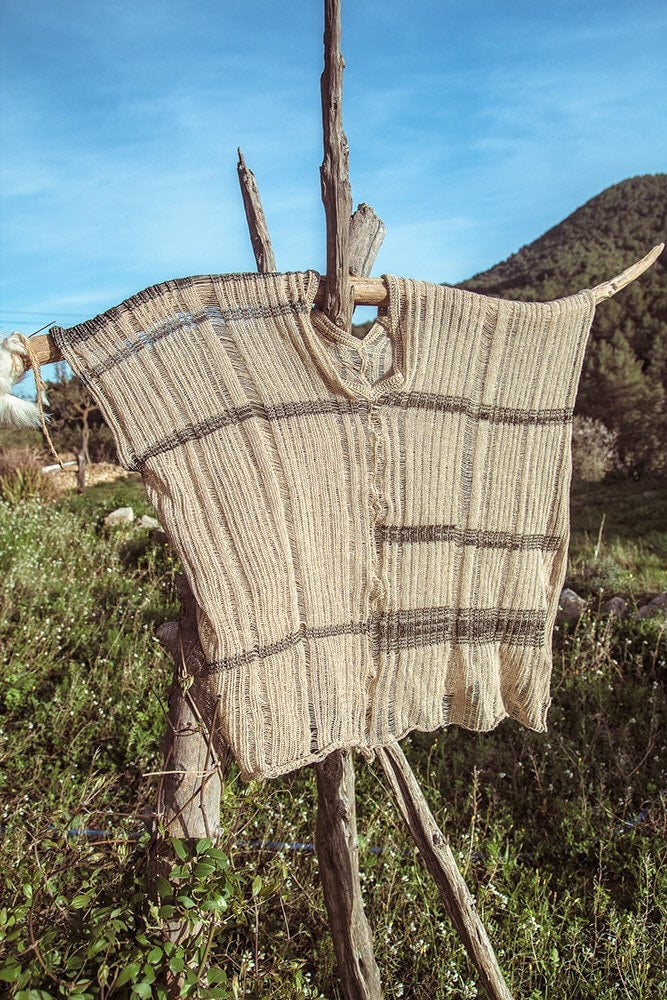 Oversized TULUM for men poncho top, Summer cotto Linen men poncho, Organic Cotton Tulum Desert Burning Man Style, Handwoven Caftan Men